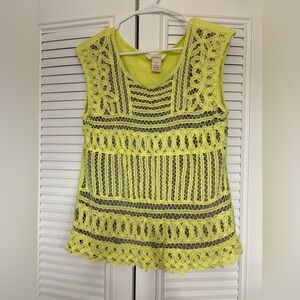 Sundance Bright Yellow Lace Tank Top